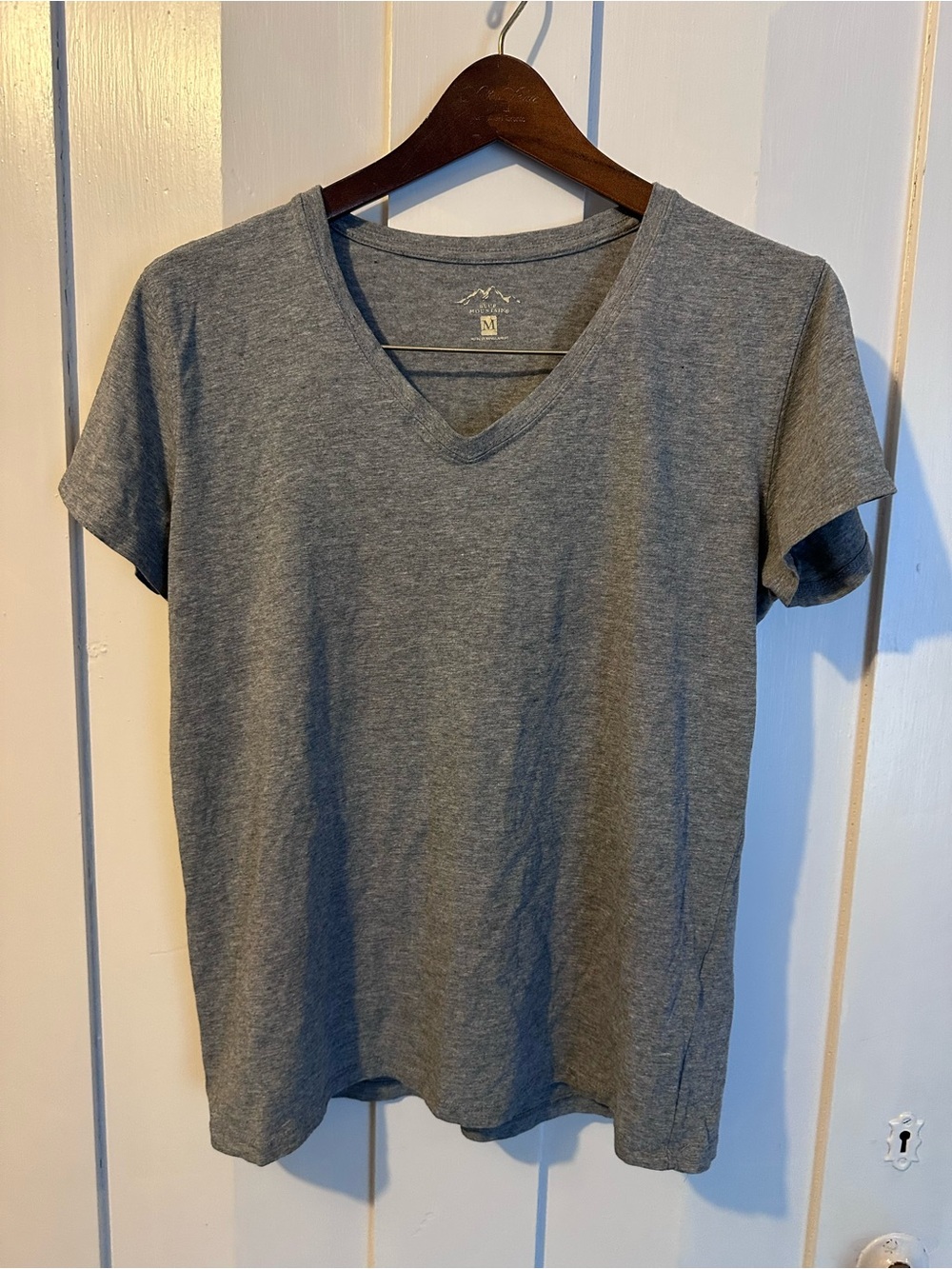 Women's V-Neck Short Sleeve Tee - Gray